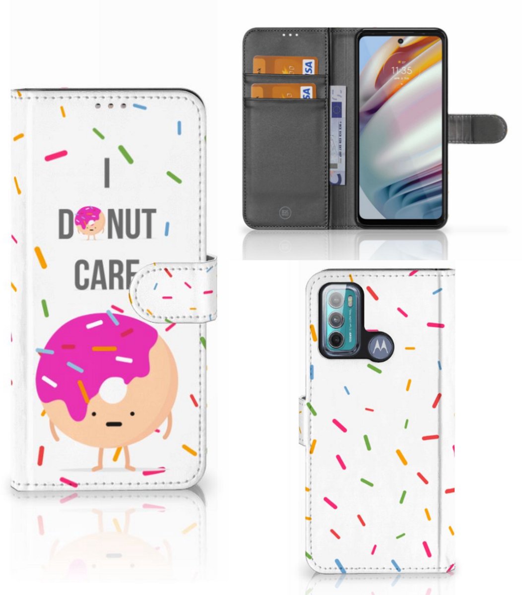 Motorola Moto G60 Book Cover Donut Roze