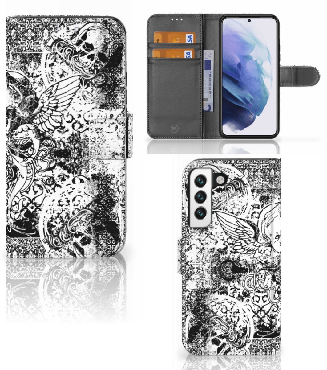 Telefoonhoesje met Naam Samsung Galaxy S22 Skulls Angel