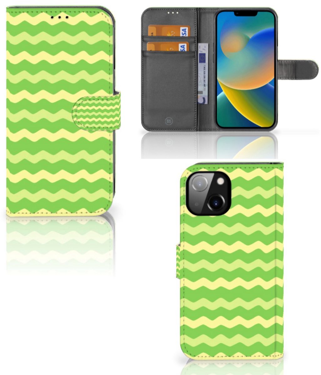 Apple iPhone 14 Telefoon Hoesje Waves Green