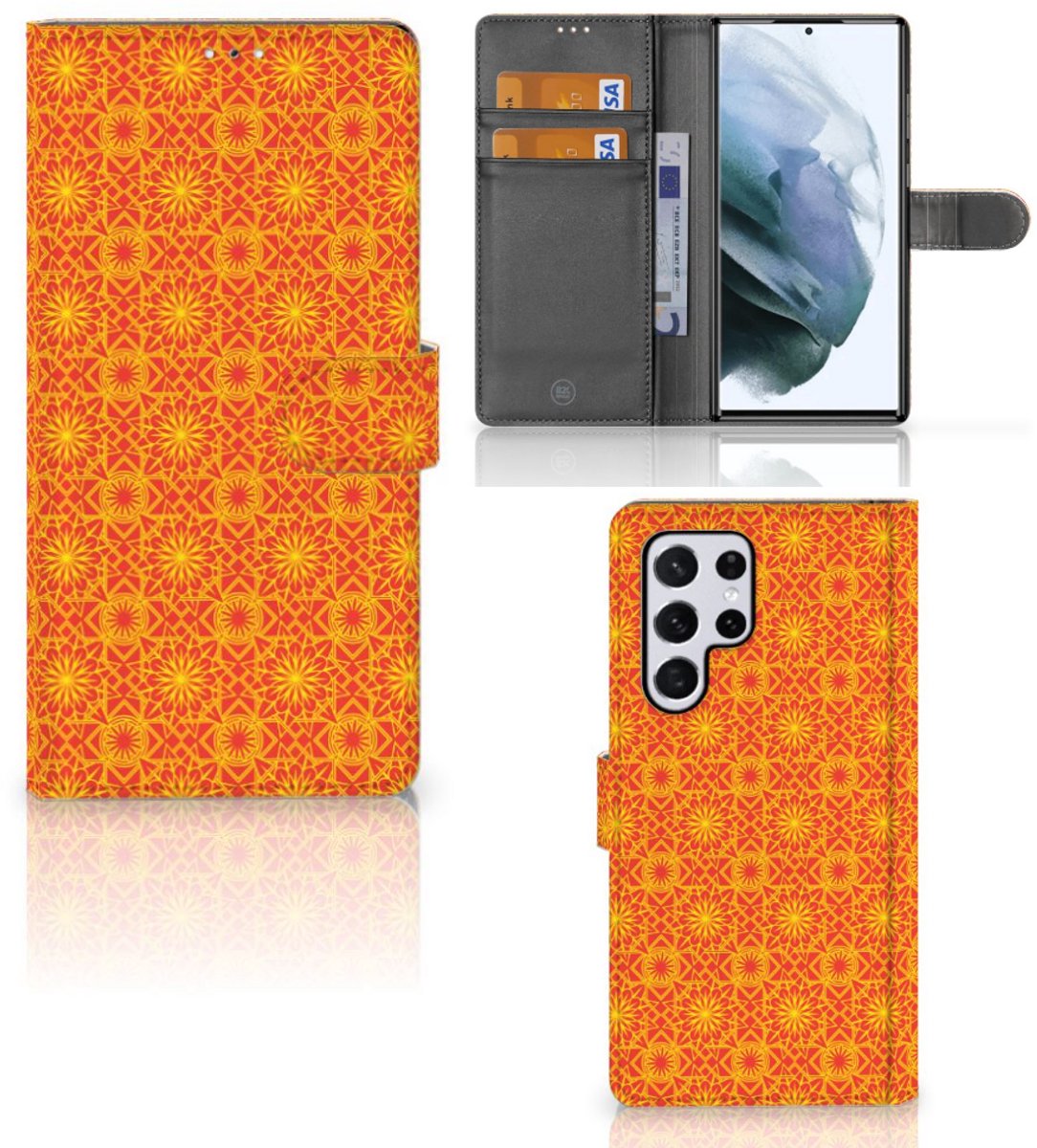 Samsung Galaxy S22 Ultra Telefoon Hoesje Batik Oranje