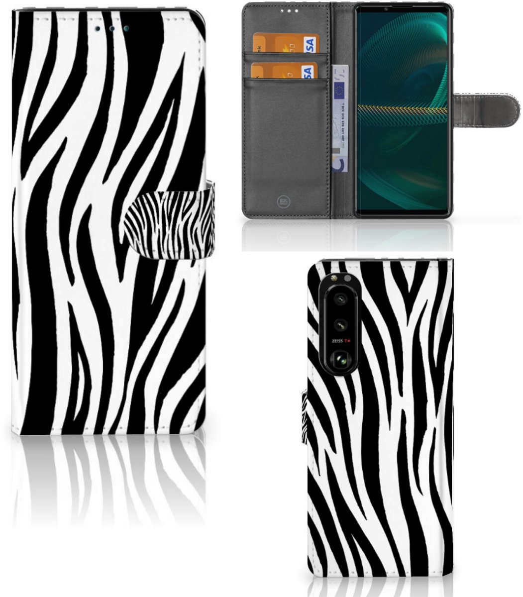 Sony Xperia 5III Telefoonhoesje met Pasjes Zebra