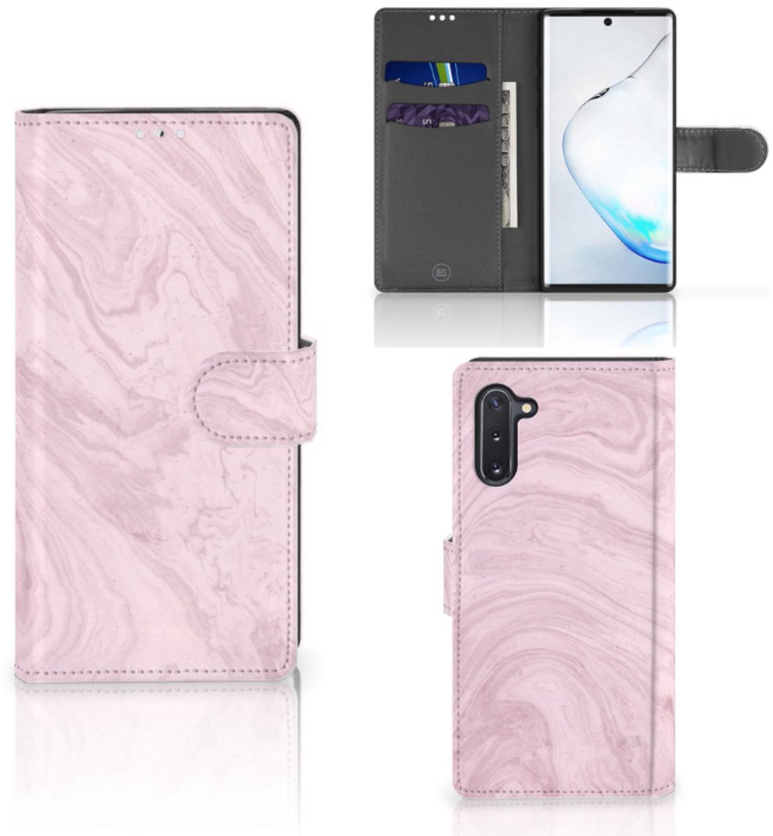 Samsung Galaxy Note 10 Bookcase Marble Pink - Origineel Cadeau Vriendin