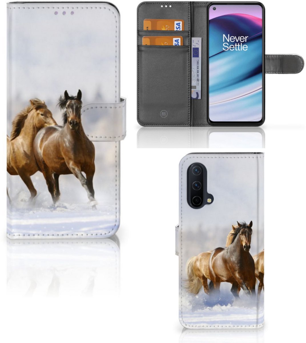 OnePlus Nord CE 5G Telefoonhoesje met Pasjes Paarden