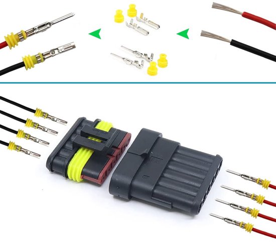 708 Stuks Waterdichte Auto Elektrische Draad Connector Terminals Plug Kit voor Motor, Auto en Vrachtwagen - Inclusief 1 tot 6 Pin Verbindingen en Toebehoren — afbeelding 4