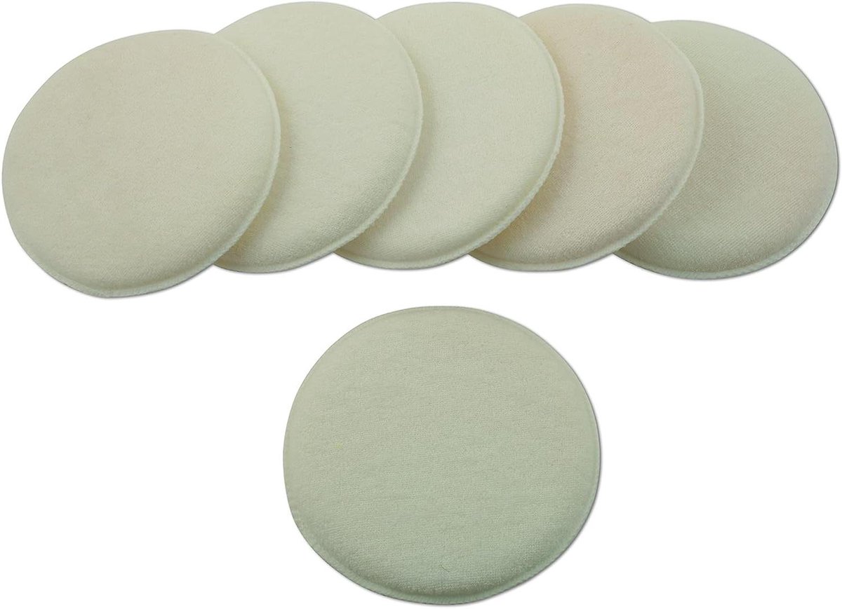 Polijstpads - Applicatorpads Poetsen - Auto Reinigen - Pluisvrij Materiaal - 120 mm - Wit