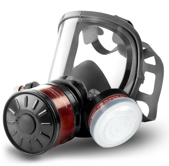 AirGearPro G-500 Herbruikbaar Ademhalingsmasker met A1P2 Filters en Veiligheidsbril Anti-Stof, Anti-Gas | Ideaal voor Verven, Schuren, Spuiten, Chemisch, Doe-Het-Zelf enz