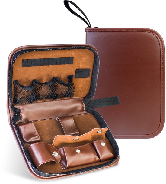 Golf Accessoiretas Van Leer - Golf Opbergtas Met Handgreep - Draagbare Golf Tool Bag Zonder Accessoires - Grote Opbergcase - Bruin van GOLF — afbeelding 3