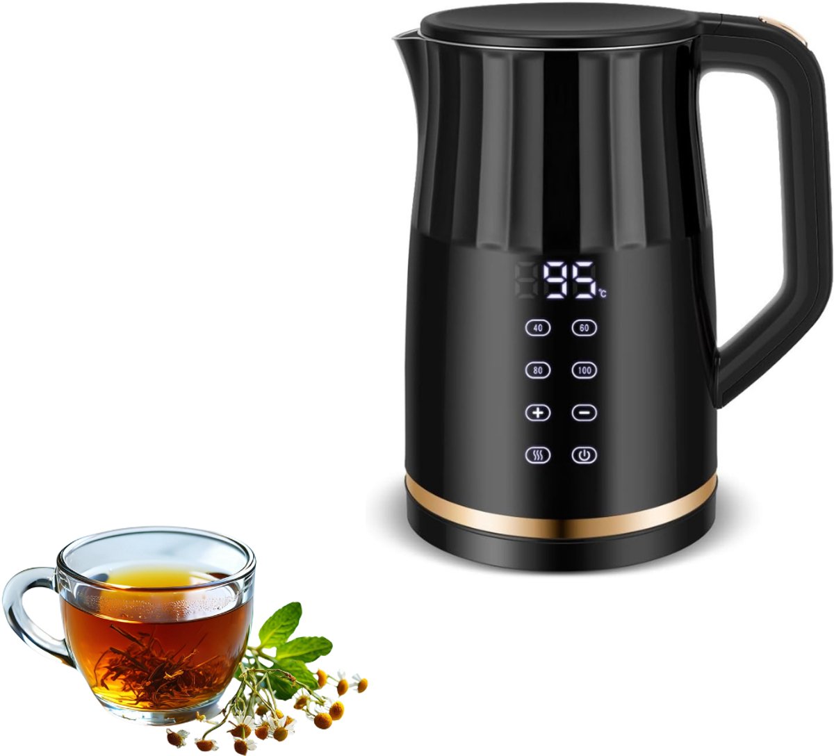 White-Label® Waterkoker Met Temperatuur – Elektrische Waterkoker – Heetwaterkoker