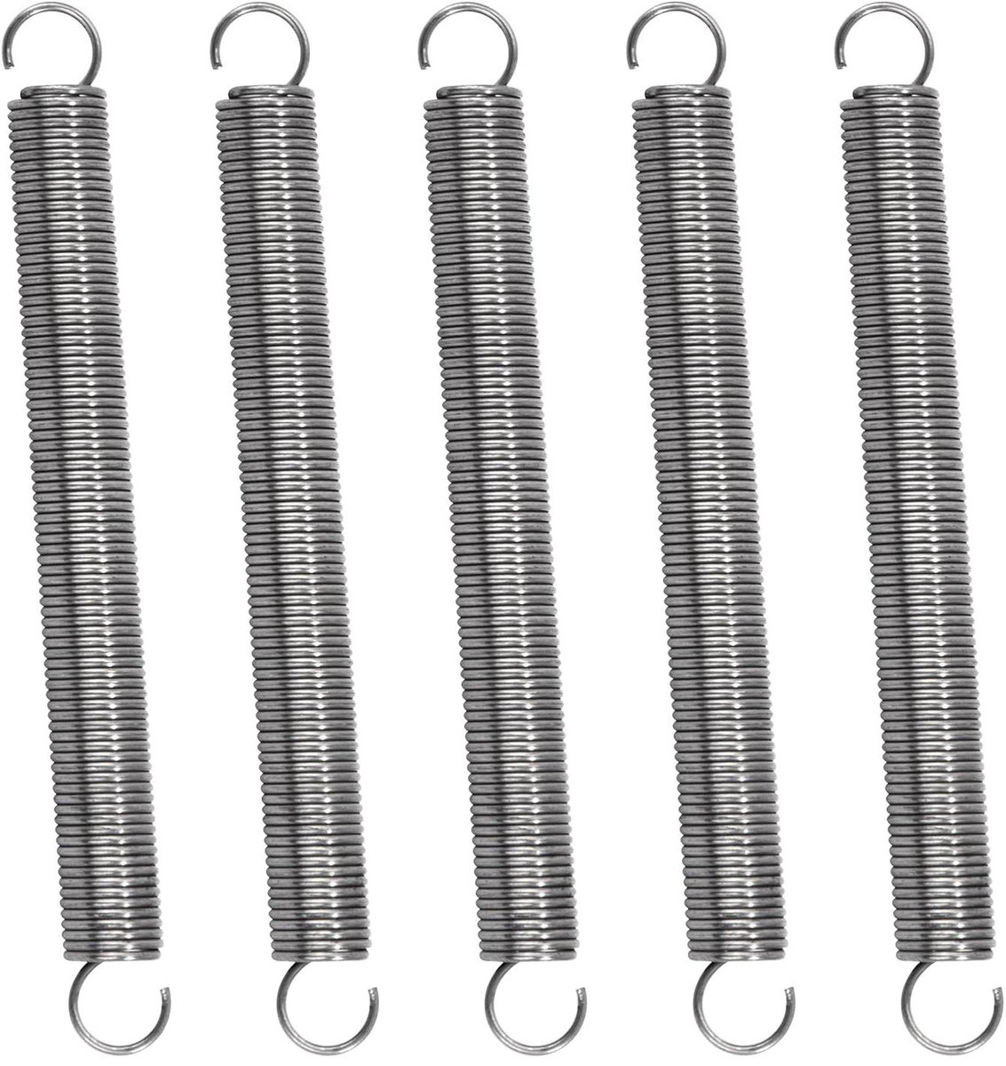 Trekveren met haak - Spanveren verlenging - Bevestigen en spannen - Roestvrij staal 304 - 60 mm 10 stuks - Zilverkleurig