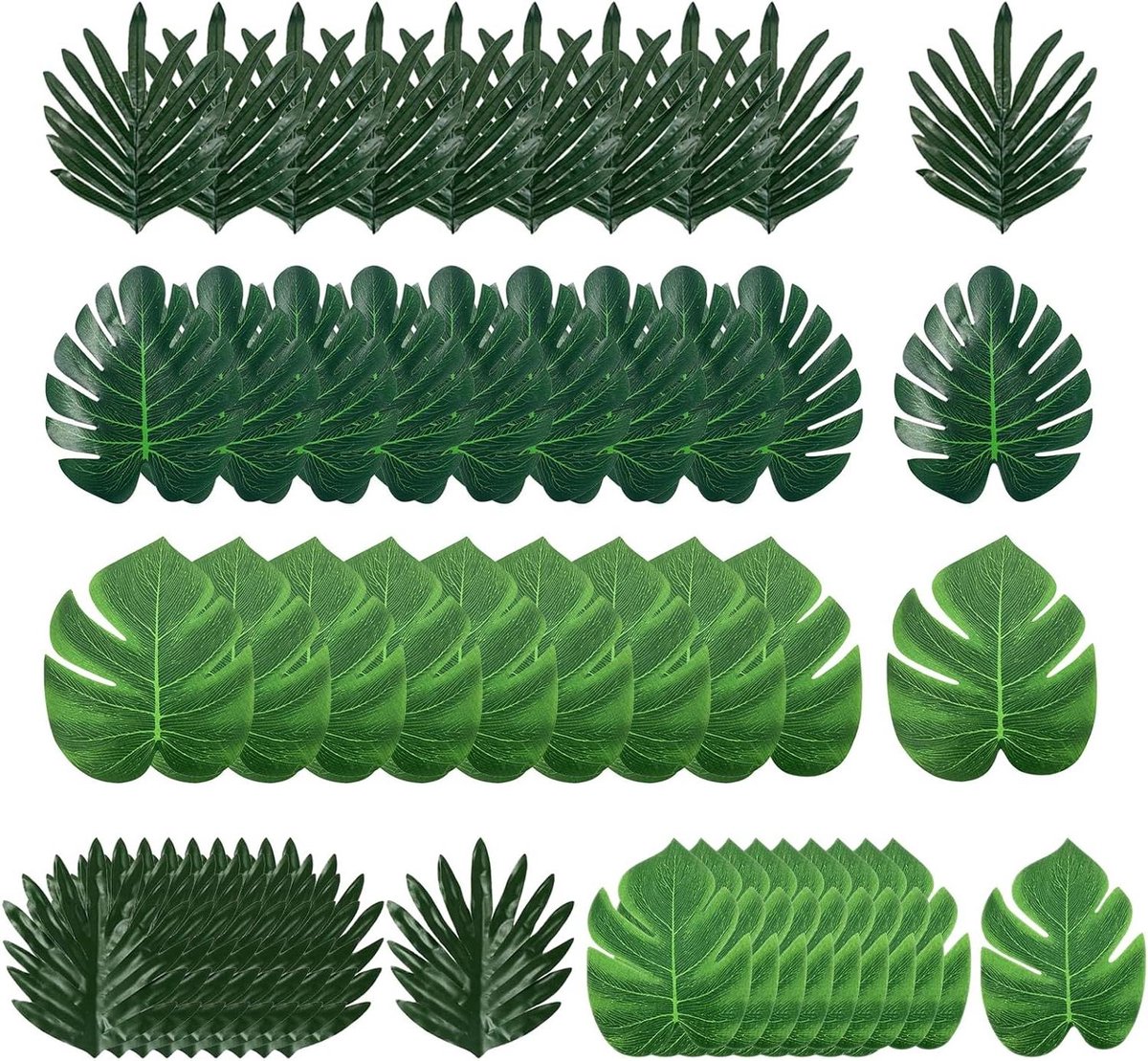Palmbladeren Decoratie - Tropische Bladeren - Feestdecoratie Maken - Natuurlijke Uitstraling - 50 stuks - Groen