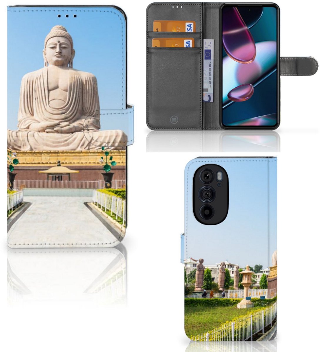 Motorola Edge 30 Pro Flip Cover Boeddha
