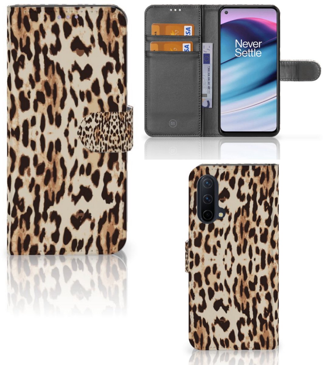 OnePlus Nord CE 5G Telefoonhoesje met Pasjes Leopard