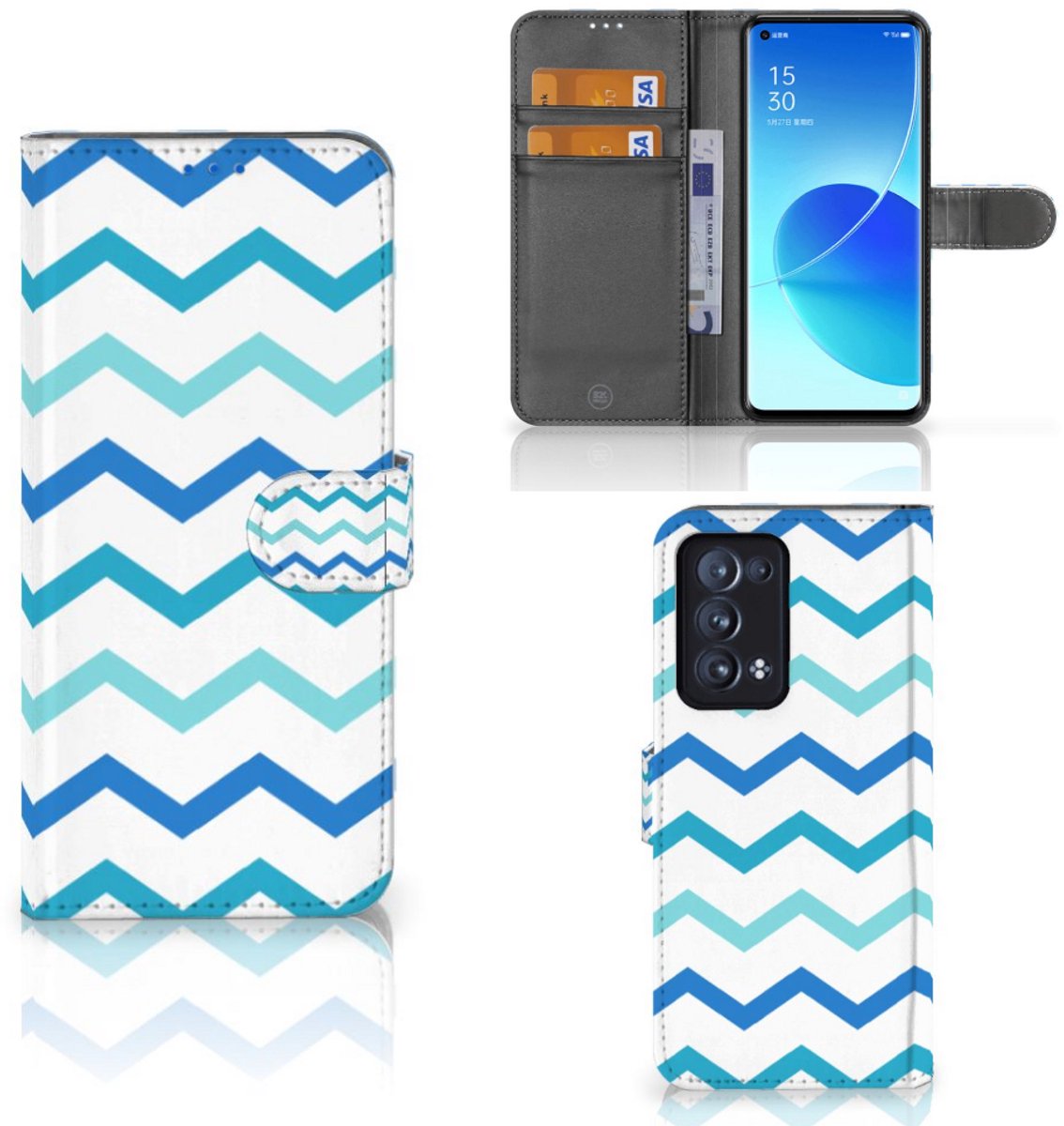 OPPO Reno 6 Pro Plus 5G Telefoon Hoesje Zigzag Blauw