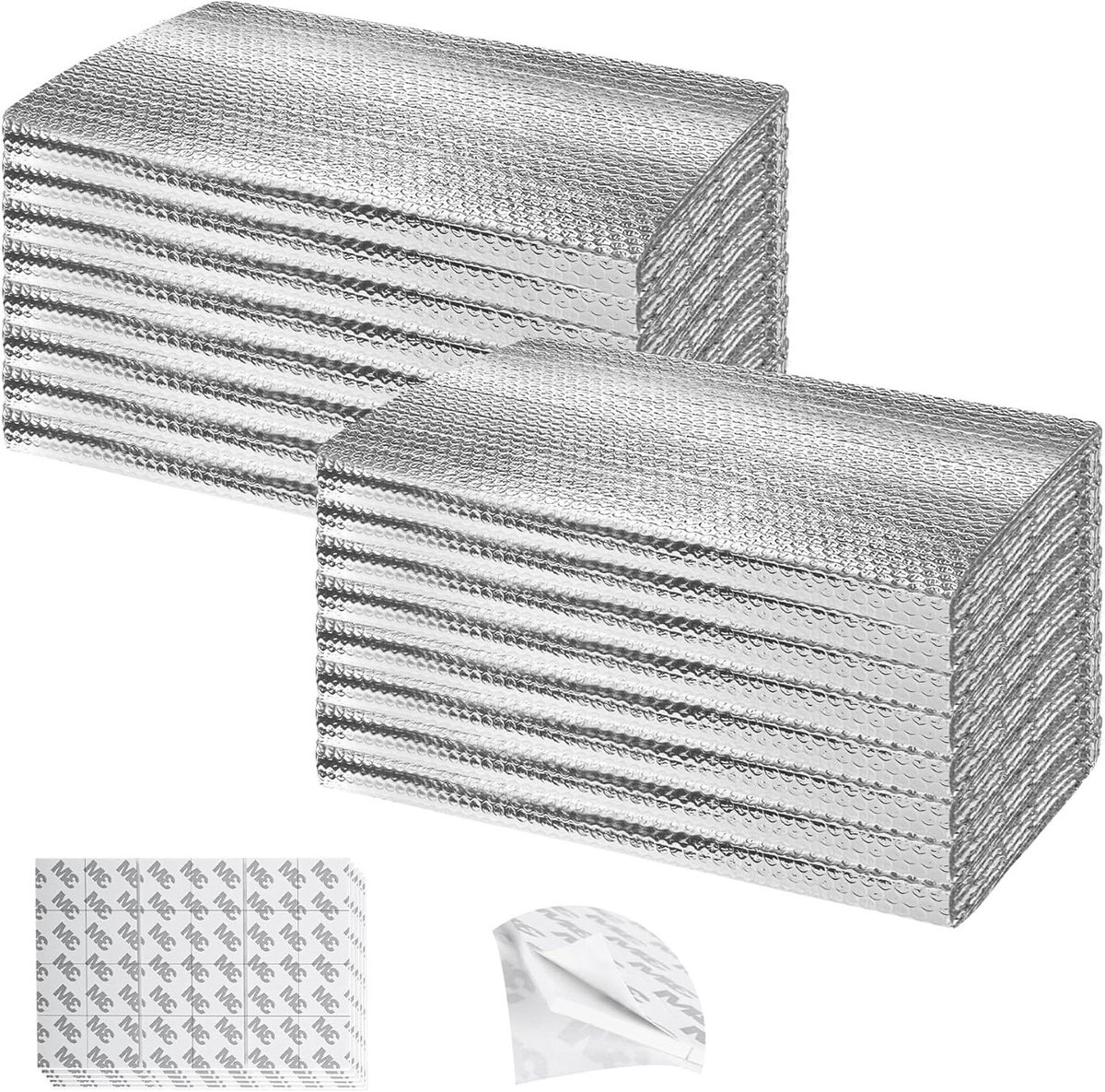 Garagedeur Isolatieset - Thermische Panelenset - Garagedeur Isoleren - Dubbele Luchtbellen - 16 Stuks - Zilver