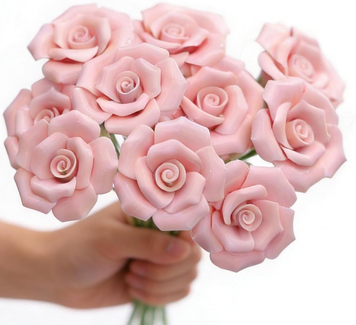 Keramische bloemenboeket set van 10 handgemaakte keramische rozen gesimuleerde bloemen blo