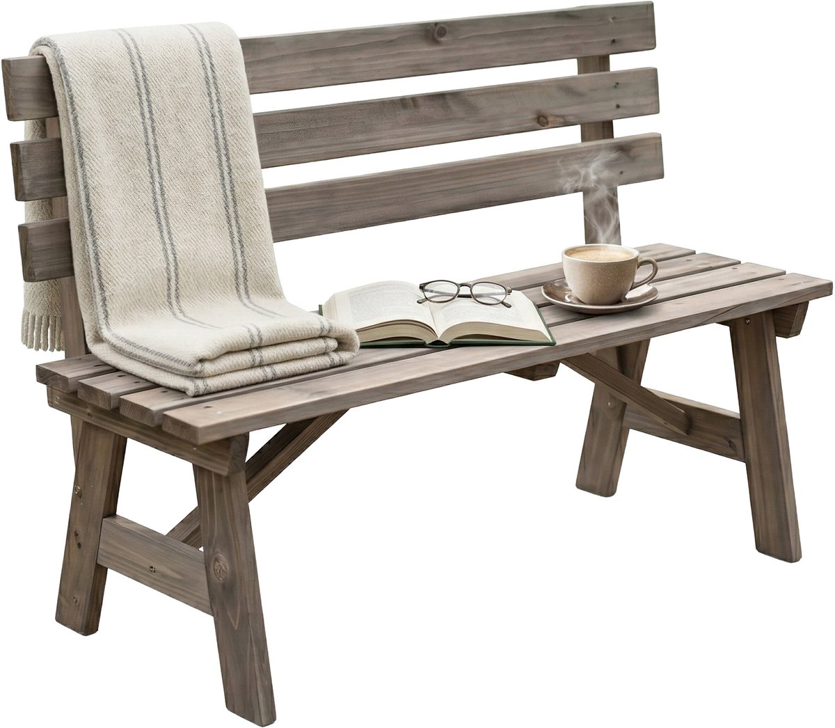 Tuinbank - 2 persoons - 116 cm - hout - bruin