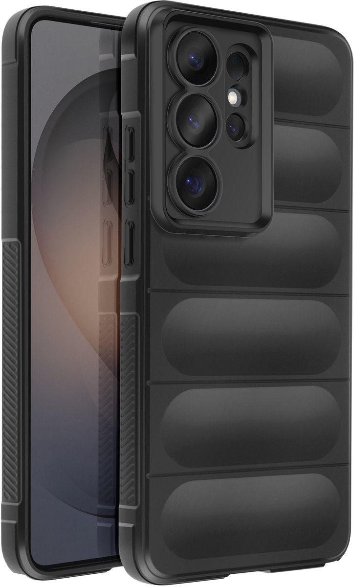 Amorus, Hoesje Geschikt voor Samsung Galaxy S26 Ultra zacht schokbestendig compatibel met draadloos opladen Qi, Zwart