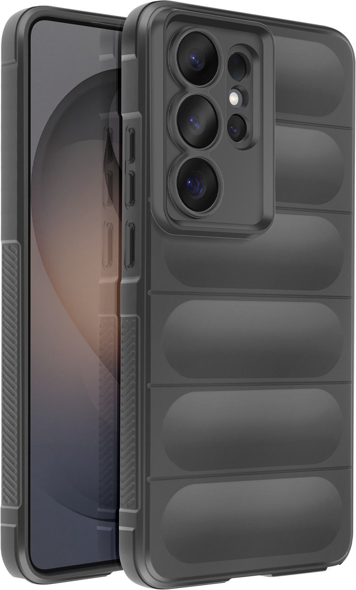 Amorus, Hoesje Geschikt voor Samsung Galaxy S26 Ultra zacht schokbestendig compatibel met draadloos opladen Qi, Grijs