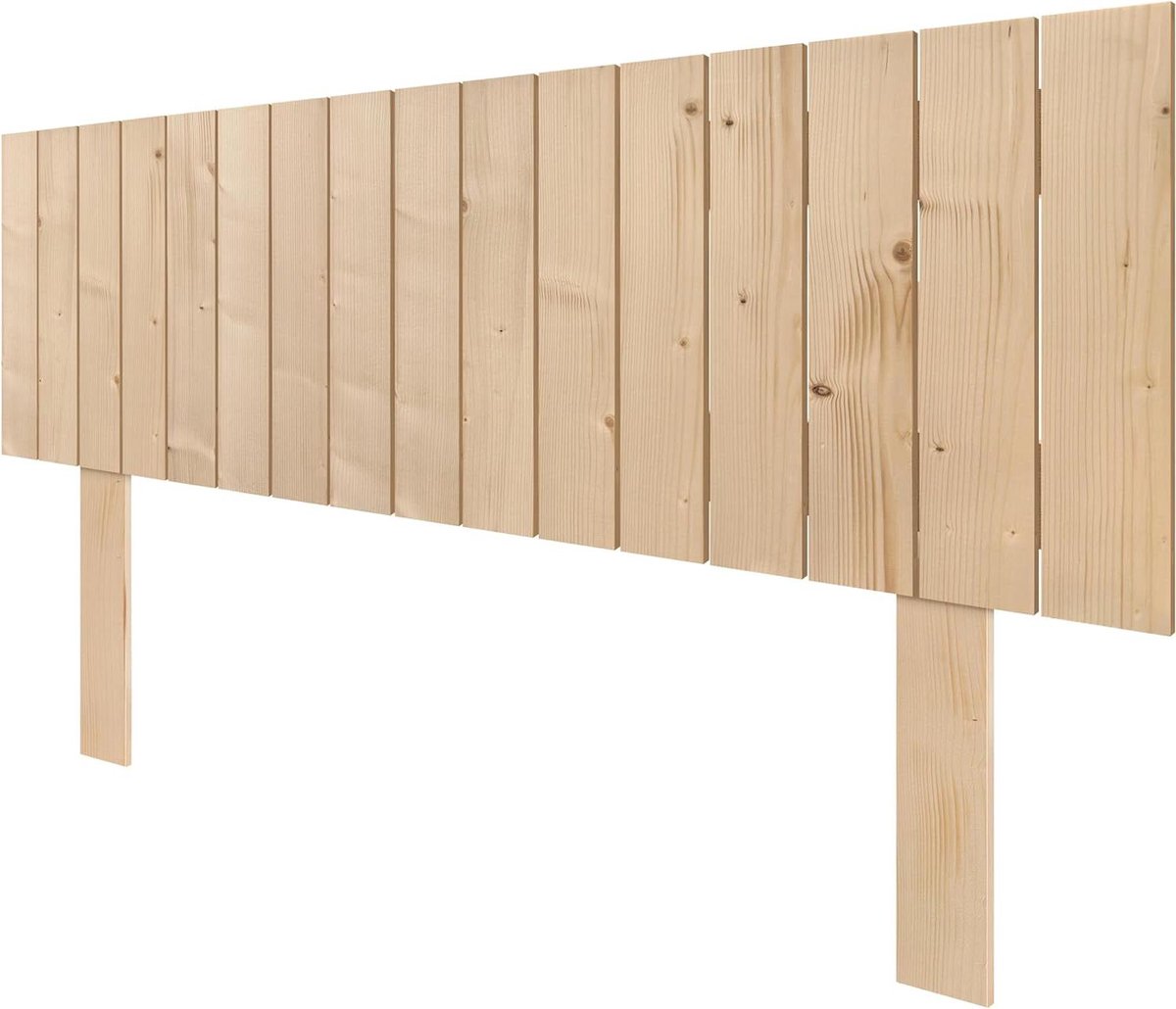 Hoofdbord Grenenhout - Houten Hoofdeinde - Slaapkamer Decoratie - Verticale Palletstijl - 150 x 115 cm - Natuurlijk