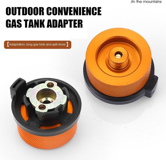 Gaspatronen-adapter voor campingkooktoestel, gaspatronen-adapter, bajonet, gaspatronen-adapter, schroefventiel, gasadapter, conversie-kopadapter voor butaan, jerrycan, schroef, gaspatroon — afbeelding 2