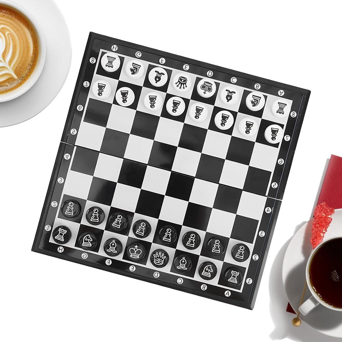 Draagbaar Schaakbord - Magnetisch Opvouwbaar Spel - Reizen en Leren - Sterk Composiet Materiaal