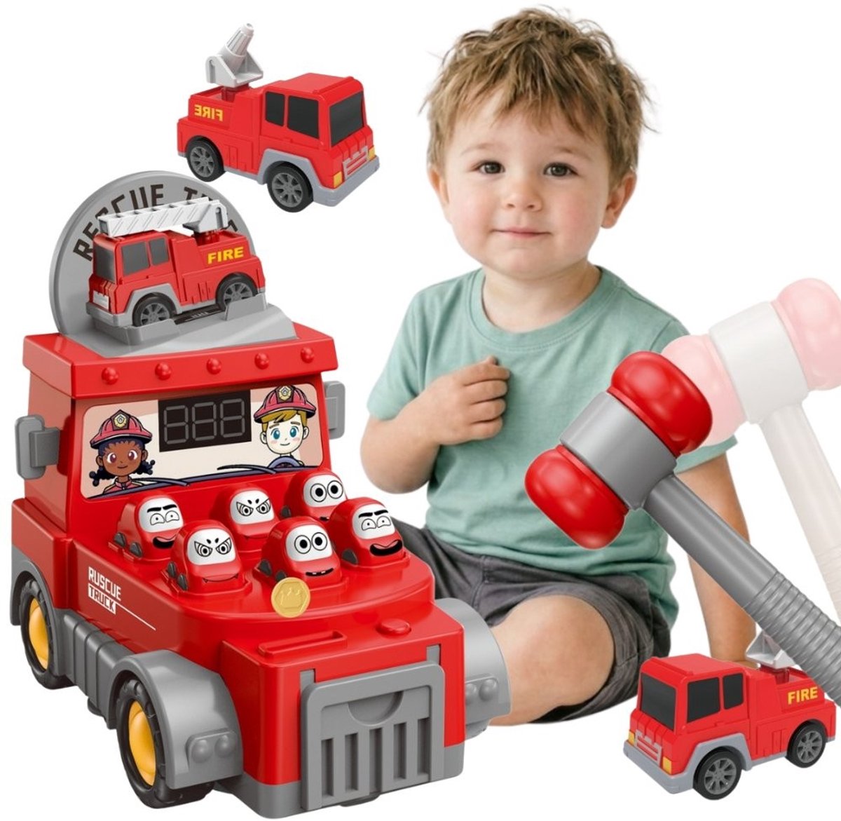 Woopie Hammer Strike Behendigheidsspel Brandweer met accessoires - UNI