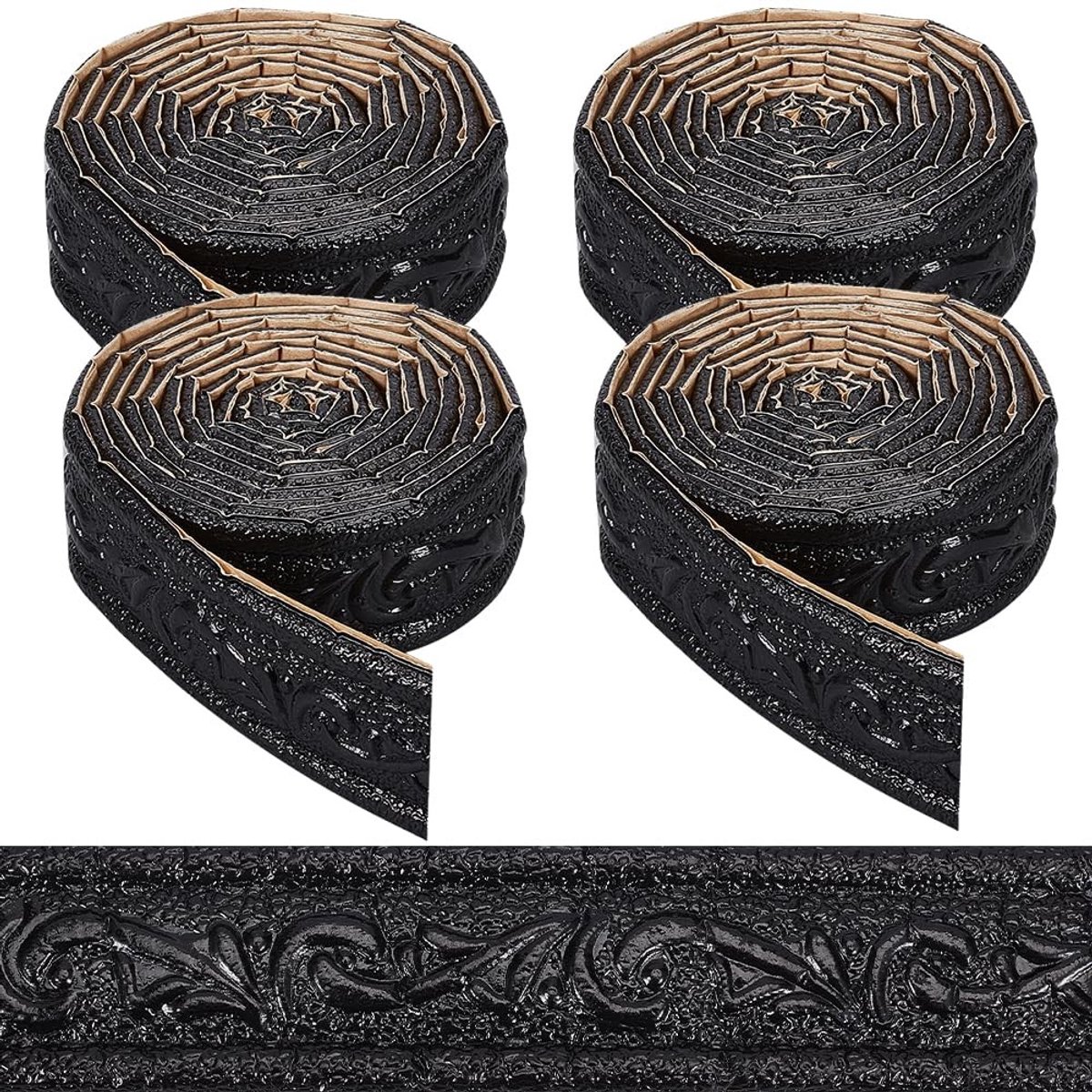 ONF3 - Peel and Stick Molding - Wanddecoratie - Zelfklevend - Zwart - 3D Effect - Eenvoudig te installeren - Geschikt voor Thuis en Kantoor - Cr...