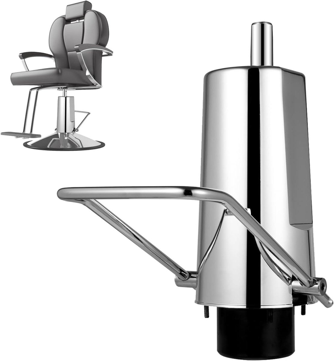 Hydraulische Pomp - Stoelpomp Liftpomp - Stoelen Verstellen - Hoog Draagvermogen - 11 cm Verstelbaar - Zilver