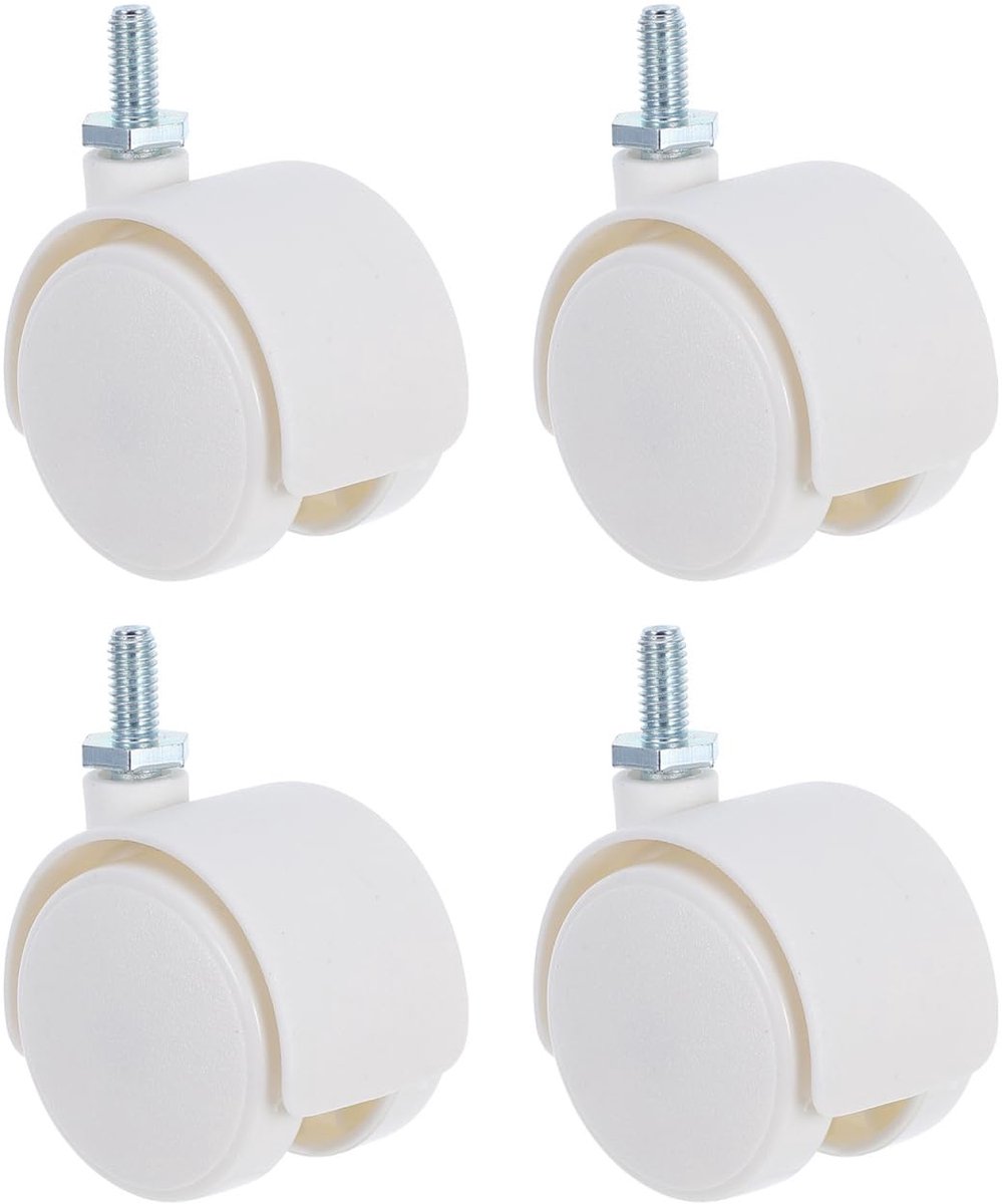 Meubelwielen Set - Draaibare Wieltjes - Meubels Verplaatsen - Robuuste Kunststof Constructie - 6.5 x 4.5 x 3.2 cm - Wit