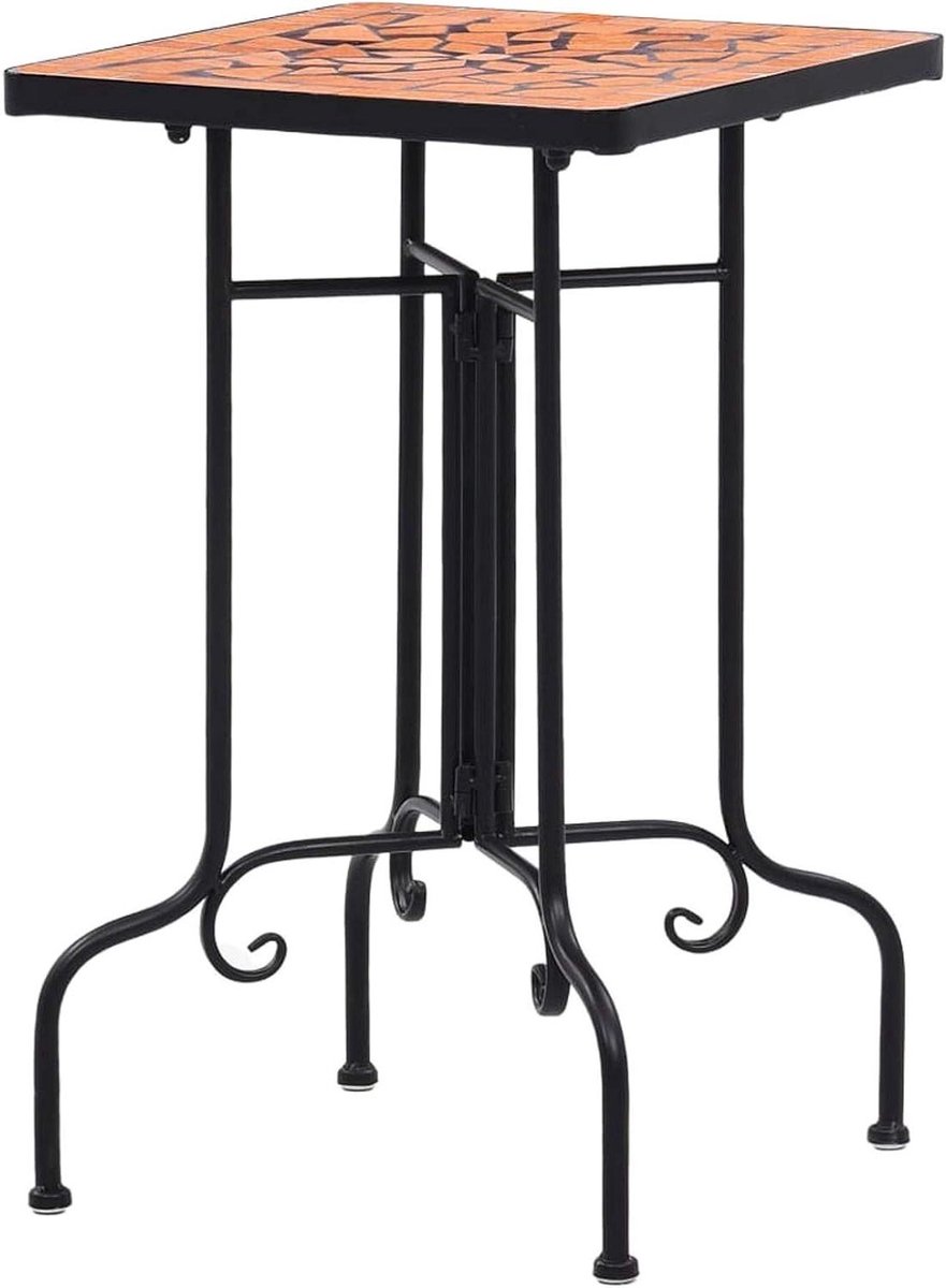 Bistrotafel Mozaïek - Tuintafel Keramiek - Buiten Zitten - Weerbestendig Tafelblad - 56 x 42 cm - Terracotta