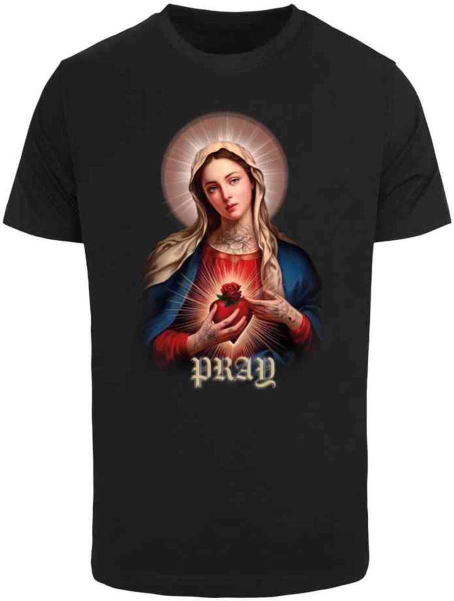 Mister Tee Praying Mary Heren Tshirt L Zwart