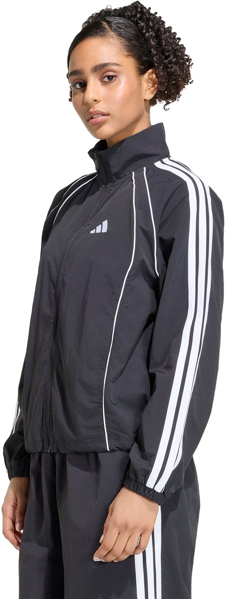 Adidas Sportswear Iconic Woven Sportjack Met 3-Stripes Dames Zwart