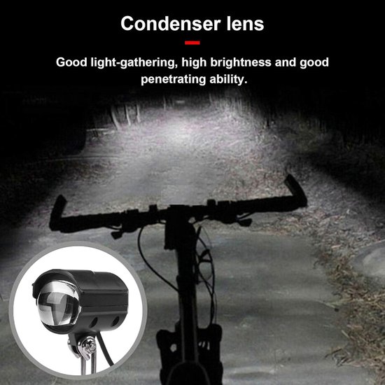 VHV - E-bike koplamp - LED voorlicht voor elektrische fiets - fiets koplamp 36V-60V waterbestendig - voor e-bike, e-step en scooter — afbeelding 3