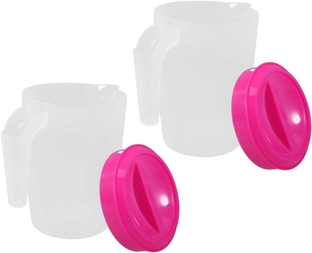 Koelkastkan 2 stuks - Drankdispenser Karaf - Dranken Serveren - Met Theezeef - 1 Liter - Rood