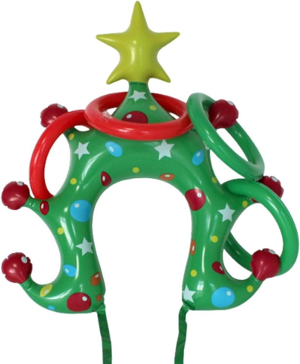 Opblaasbaar Ringwerpen Spel - Kerst Spel - Feest Vermaak - Aanpasbare Spelbeleving - ca. 45x52cm - Meerdere kleuren