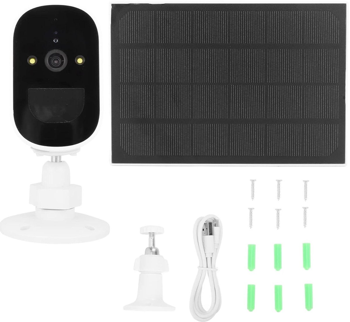 Draadloze Camera - Beveiligingscamera IP Camera - Huisbewaking - Met Zonnepaneel - IP66 - Wit