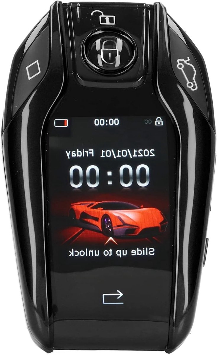 Slimme Afstandsbediening Sleutel voor Auto met LCD Touchscreen, Keyless Entry, Auto Ontgrendeling, Raamlift en Kofferbakbediening, Anti-Verlies Functie, Geschikt voor Alle Motorstartsystemen (Zwart)