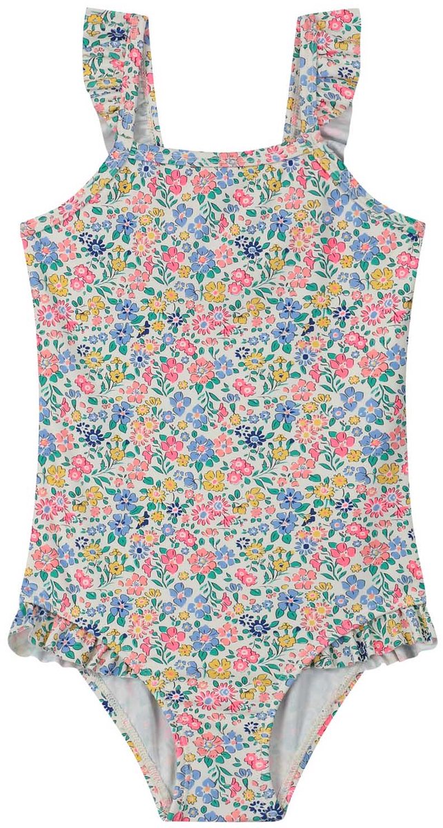 Prénatal badpak bloemen - Meisjes - Gebroken wit - Maat 62/68