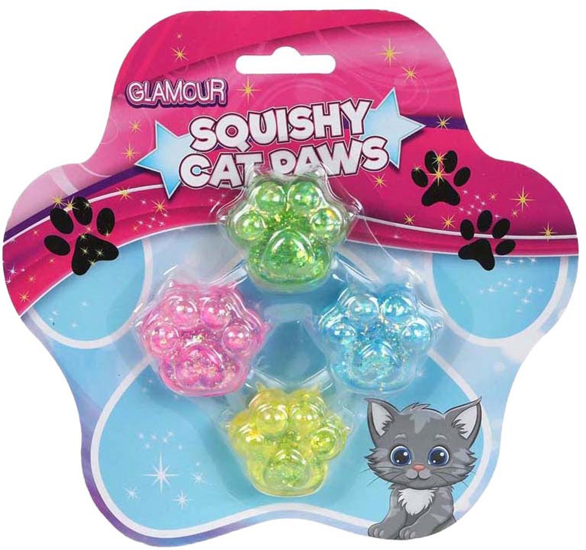 Glamour Squishy Sugar Mini Kattenpootjes - 4st.