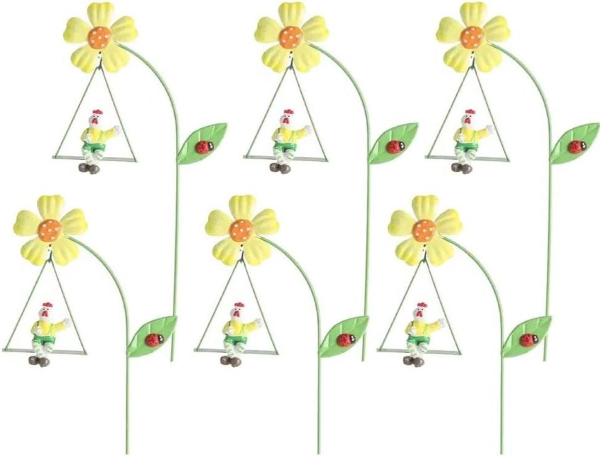 Decoratieve Tuinstokken - Bloemenstokken Plantensteunen - Tuin Decoratie - Schattige Dieren Ontwerpen - 27 cm Hoog - Beige