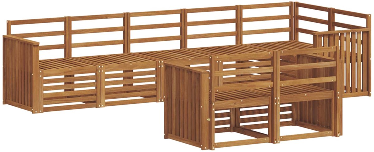 vidaXL Buiten - bank - set - 8 - st - Naturel - Polyester