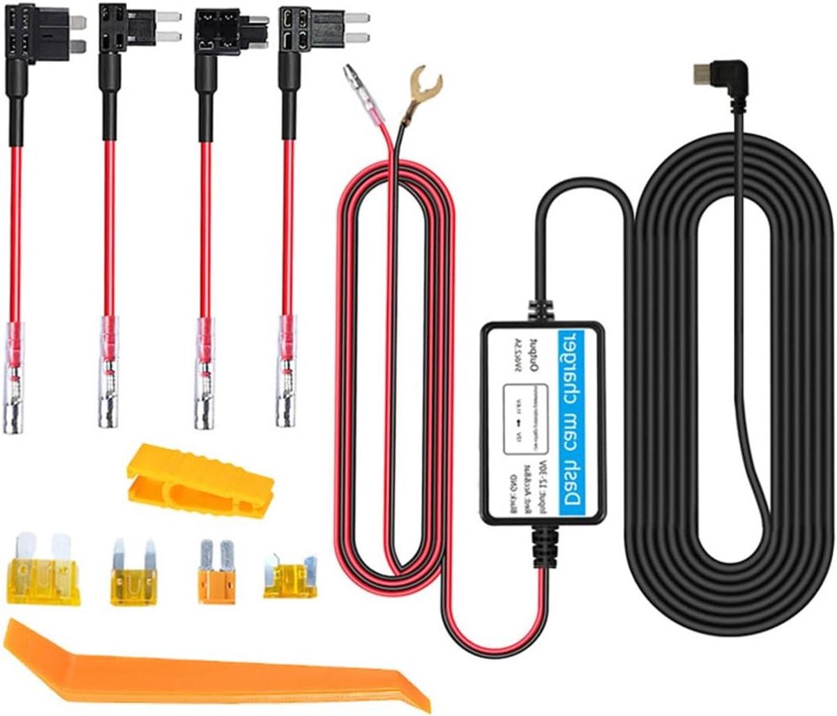 Dashcam Bedradingsset - Vaste Bedrading Kit - Auto Beveiligen - Onderspanningsbeveiliging - 320 cm - Zwart