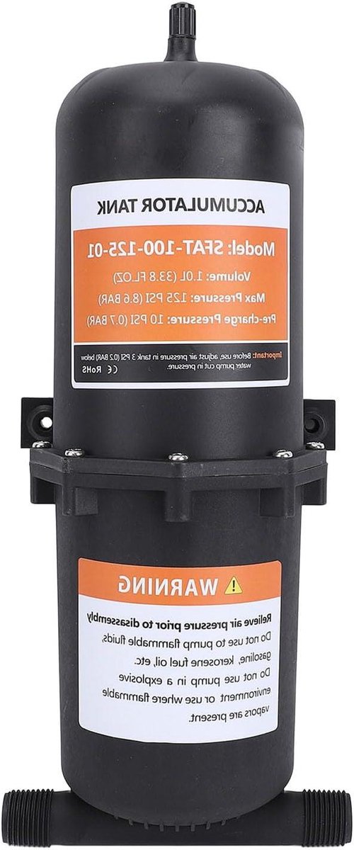 Voordrukaccumulatortank - Druk tank - Constante waterdruk - Vermindert pomp geluid - 1L - Wit