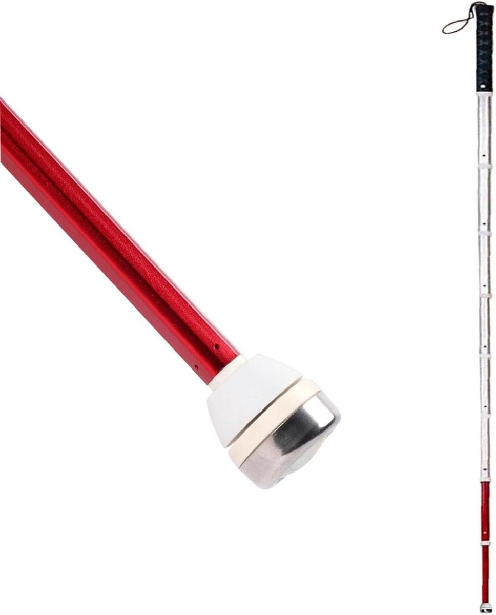 Opvouwbare blindenstok - Geleidestok wandelstok - Veilig lopen - Titaniumlegering constructie - 128cm - Zwart