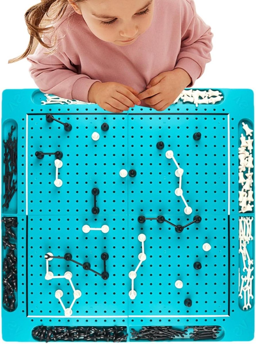 Schaakspel met Ketting - Familie Spelletjes - Interactieve Oefening - Ononderbroken Kettingen - 48 x 48 cm - Zwart Wit