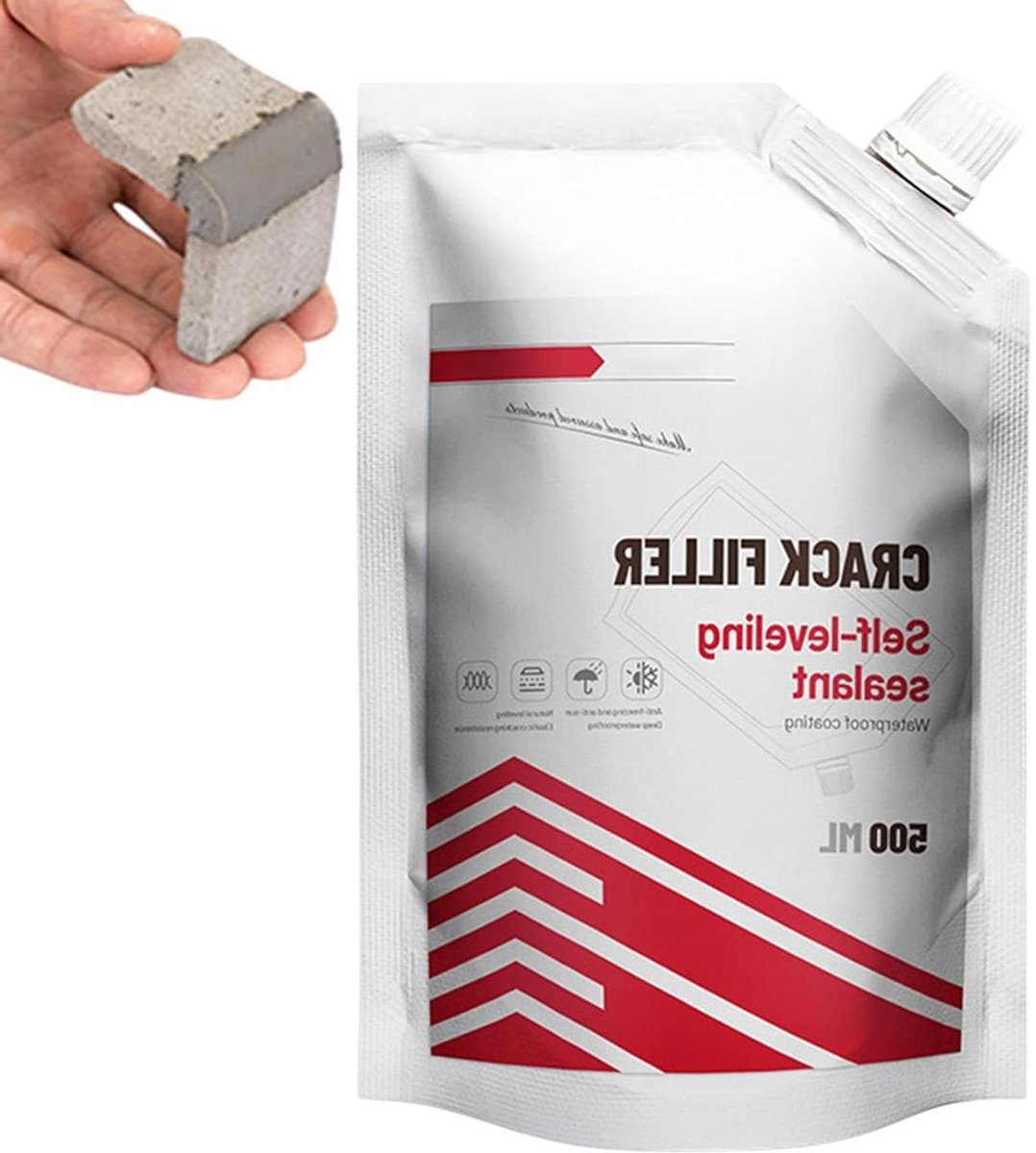Beton Reparatie Mortel - Scheurvuller Vuller - Beton Herstellen - Waterdicht & Elastisch - 2 x 500 ml - Grijs