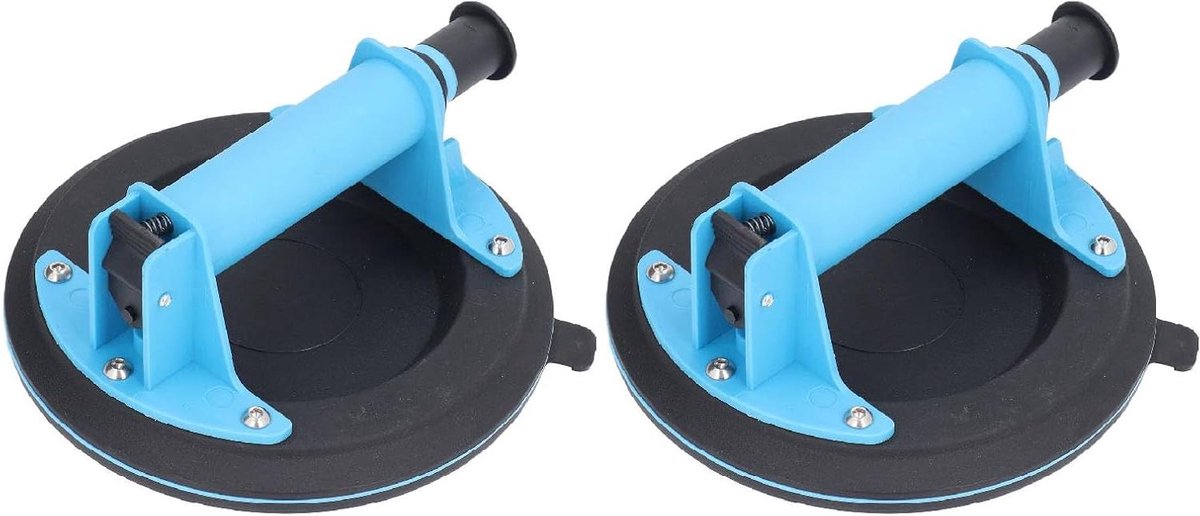 Glaszuignappen - Vacuüm lifters - Zware objecten verplaatsen - Met rode waarschuwingsindicator - 20 cm - Zwart