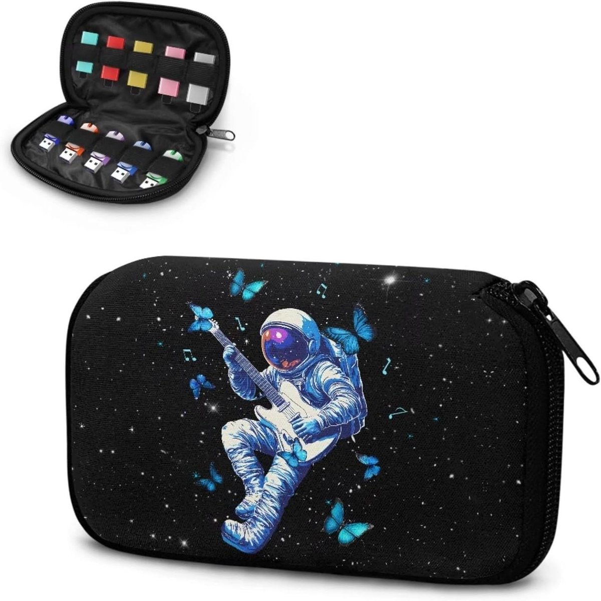 USB Stick Organizer - Opbergtasje Houders - Gegevens Dragen - 10 Pouches - 165 x 102 x 25 cm