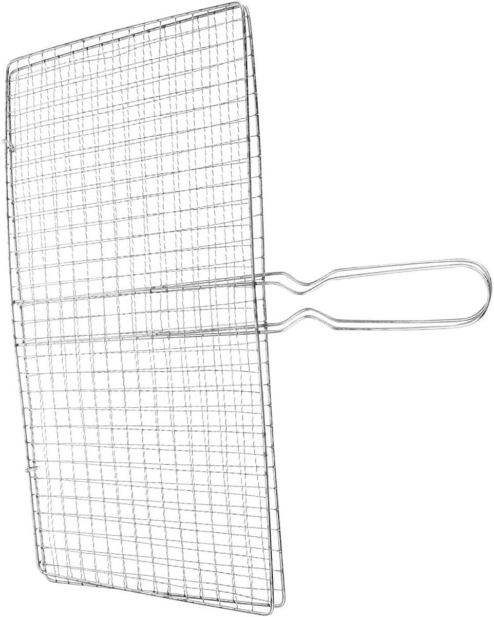Vis Grillmand - Grill Rek - Buiten BBQ - Gelijkmatige Warmte - Vouwend - Zilver