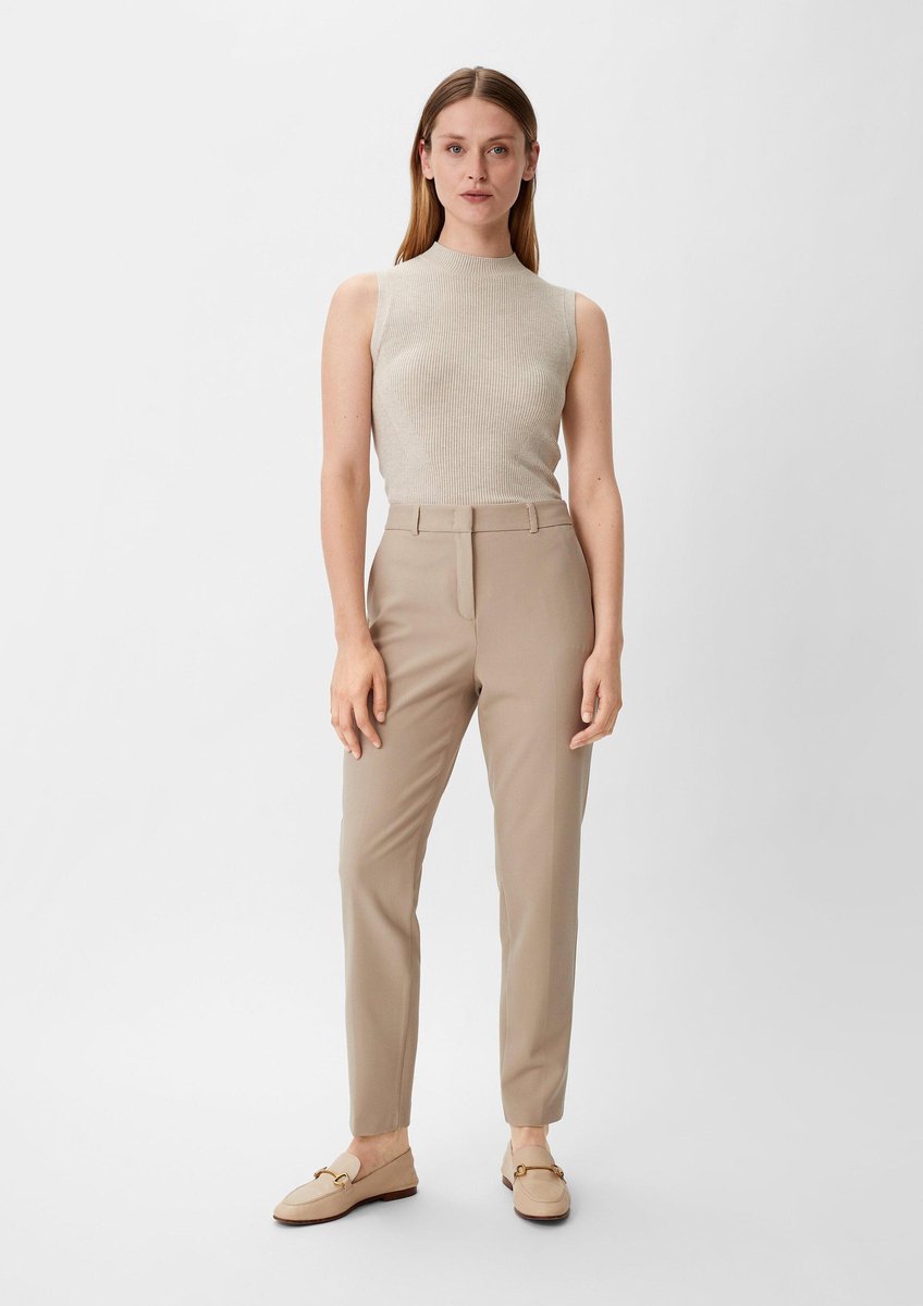 comma - female - Regular: Hose mit Piqué-Struktur
